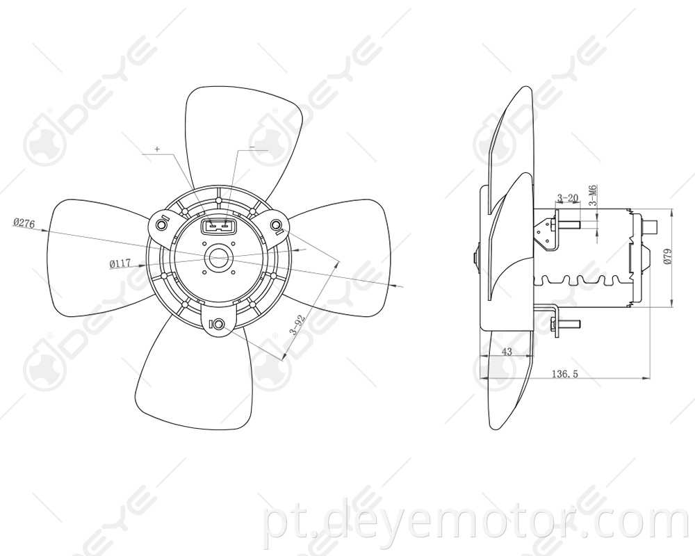 325959455 ventiladores de resfriamento do radiador elétrico para VW GOL